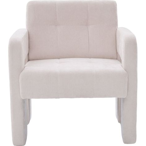 Fauteuil Chenille Beige 67,5x69x74,5 Cm, Assise Confortable Et Accoudoirs Ergonomiques (1/5)