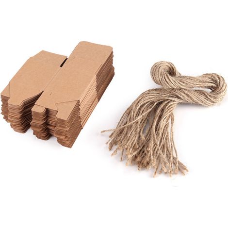 50 Stück quadratische Schachteln aus braunem Kraftpapier für Gastgeschenke wie Süßigkeiten, Schokolade und Partyartikel (1/5)