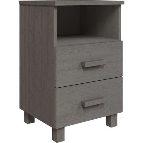 Maison Exclusive - Comodino HAMAR Grigio Chiaro 40x35x62 cm Legno Massello di Pino (1/5)