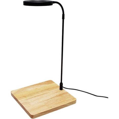 Luz LED para acuario de espectro completo con base de madera, adecuada para acuarios, plantas en macetas, suculentas y paisajes en miniatura. (1/4)