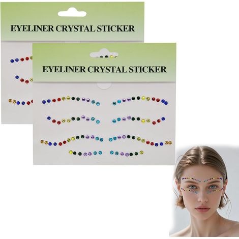 2 feuilles de strass arc-en-ciel pour le visage, idéales pour un maquillage Pride. Strass autocollants pour le corps, parfaits pour le visage. Accessoires colorés pour festivals, fêtes et mascarades (1/5)