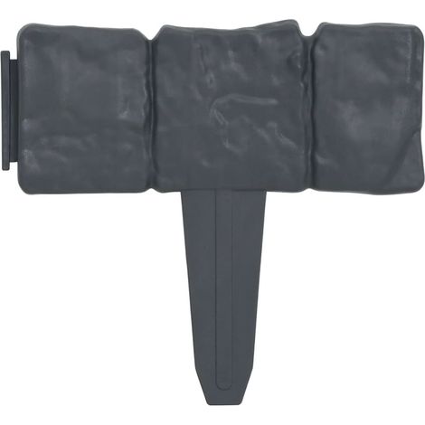 vidaXL Lawn Fence Stone Look 41 pcs Plastic 10 m