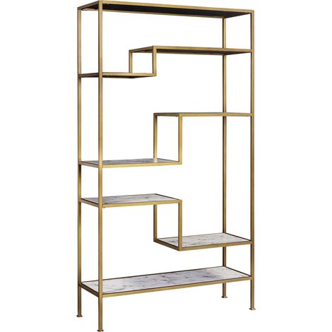 Bibliothèque étagère Meuble de Rangement en Bois avec Effet marbre VNF-00035 (1/5)