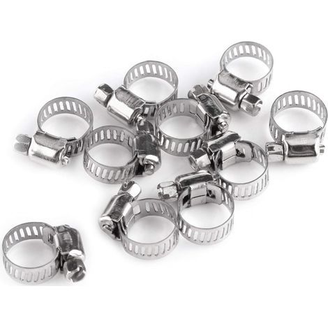 Colliers de serrage réglables en acier inoxydable Clips d'engrenage à vis sans fin pour conduite de carburant (13mm-19mm) (1/5)