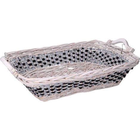 Cesta vimini intreccio azzurro bianco rettangolare cm46/54x36h13 (1/3)