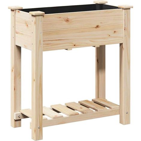 Pot de fleurs de jardin avec étagère, beige, 71 x 37 x 76,5 cm (1/5)