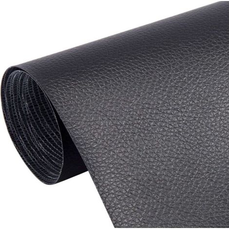 Pièce Kit Reparation Cuir, 30 x 20 CM Patch Réparation Cuir, Rouleau Adhesif Cuir pour les Voitures et les Canapés (Noir) (1/5)