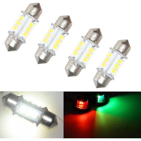 Ampoule Led - 12 V - 32 Mm - Pour Feux De Navigation Bateau - Lot De 4
