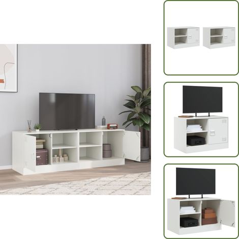 Armadio in acciaio - vidaXL Mobili TV 2 pz Bianchi 67x39x44 cm in Acciaio - Armadio in acciaio inox