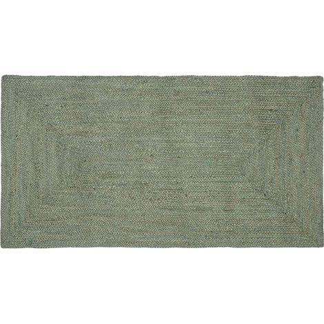 Bereichsteppiche Rechtwinklig Olive Grün 80 x 150 cm Jute vidaXL