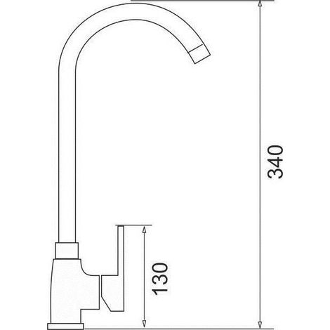 Pyramis Bello Plus Küchenarmatur Schwarz und Silber 340 mm (1/2)