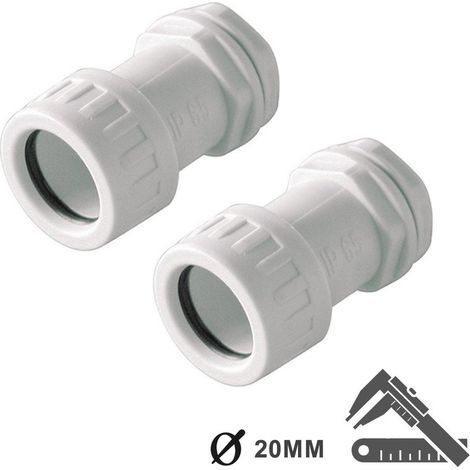 2 PZ Bloccatubo Raccordo Tubo Scatola Diametro 20mm Per Tubo Rigido IP65 Made In Italy