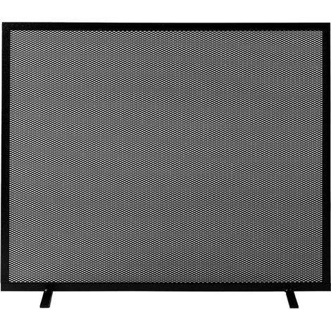 Parascintille per Camino 70x51 in Ferro Verniciato Grigio Martellato