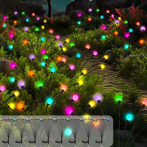 80 LED Solar Garden Lights Christmas Decoration Fireflies Outdoor Waterproof for Yard, Patio, Driveway (8 Pack, Colorful) (1/5)