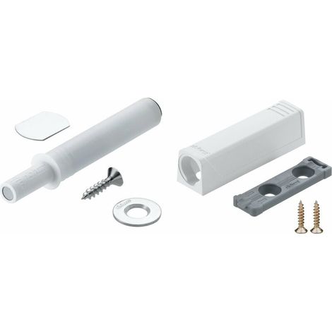 Loqueteau à pression aimanté réglable Blum 956.1004 – Adaptateur à visser 956.1201 – Pour meubles de cuisine – Fixation à visser incluse (1/2)