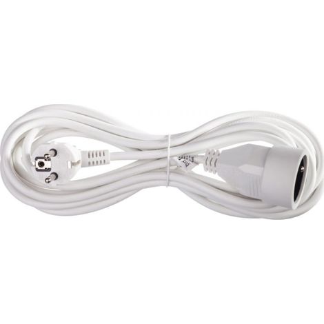 Cable alargador de 1 toma con/sin 5 m /H05VV-F 3x1/ blanco P0115