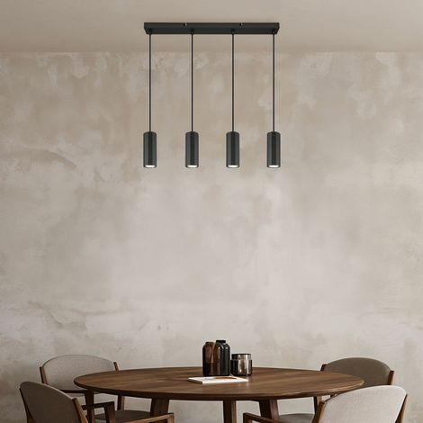 Plafonnier suspendu Bar Gris Mat 4x GU10 (1/5)