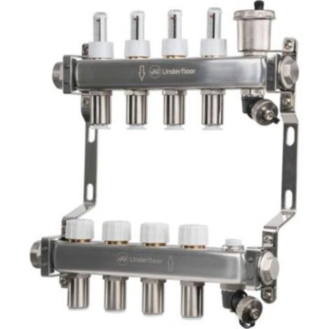John Guest Speedfit 15mm 4 Port UFH Manifold - JGUFHMAN4/4 For Efficient Heating