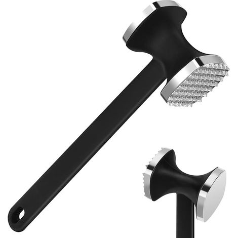 Attendrisseur de Viande en Acier Inoxydable, Marteau à Viande Double Face pour Steak, Poulet, Porc, Lave-Vaisselle (1/5)