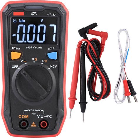 UT123 Digitalmultimeter mit Farbdisplay, AC/DC-Spannungs-, Widerstands-, Frequenz- und NVC-Tester (1/4)