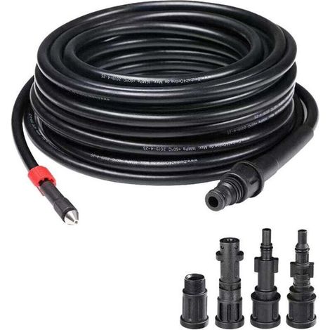 1 pièce tuyau de nettoyage haute pression 10 m, 4 raccords, 155 bar - 529 bar, 60°C, kit de nettoyage de tuyau, tuyau de lavage, accessoires de lavage pour Kärcher Lavor, Interpump, Bosch nettoyeurs h (1/4)