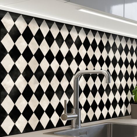 REVETEMENT MURAL DE CUISINE, CRÉDENCE DE CUISINE Classique - Motif - Noir 80x60 cm (1/5)