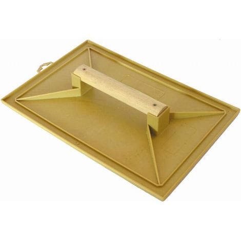 Mob Mondelin – Taloche plastique jaune 18x27mm – Poignée bois – Résistante aux chocs et à l'abrasion – Pour travaux de finition