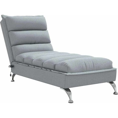 Méridienne chaise longue pour intérieur de massage avec coussins en tissu gris clair DEC026124 (1/5)