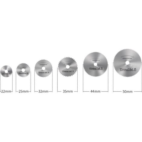 Discos de corte para herramientas rotativas, hojas de taladro de disco, HSS, mini hojas de sierra circular de acero de alta velocidad para cortar madera, plástico y metal (8 piezas)