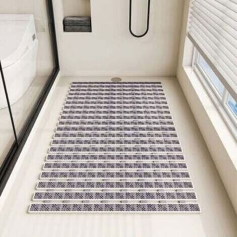 Caillebotis Douche - Tapis de Baignoire Antidérapant - 69x40cm - Accroche Fiable avec Ventouses - Tapis de Bain Antifongique - Séc