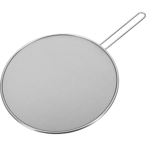 Spritzwassergeschützte Küchenpfanne, Durchmesser 29 Zentimeter, Edelstahl, e