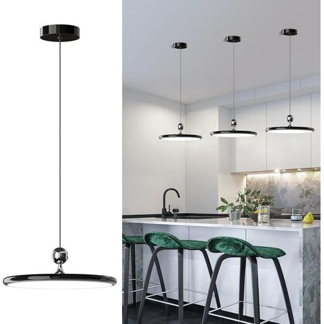 Ganeed Modern Led Pendant Light Fixtures,Dimmable Kitchen Island Lighting with Remote Control, Adjustable Height Mini Hanging Pendant Lighting for Dining Room Bedroom Living Room Hallway(15.7",1Pack) (1/5)