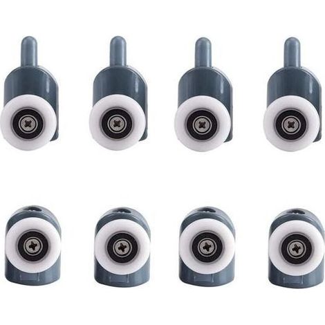 CSPARKV 8 Pièces Galets de Porte de Douche Roulette Porte de Douche Roulette Porte Coulissante Galet Porte Rouleau Roulette Roue Rouleaux De Porte De Douche pour Porte Douche Salle de Bain 25 (1/5)
