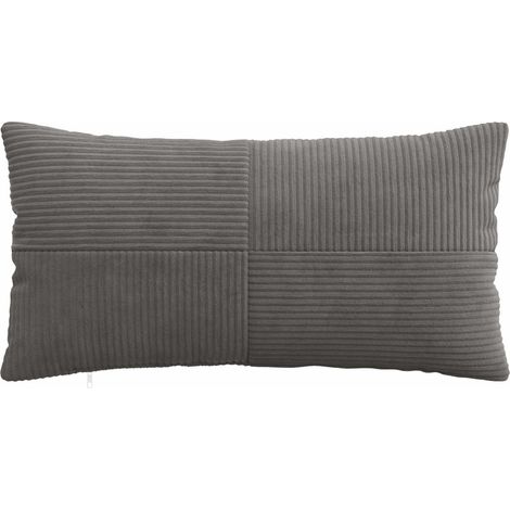 vidaXL Funda de almohada 2 pcs ALMELO Gris oscuro 40 x 80 cm pana (1/2)