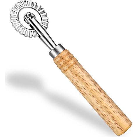 1 Roue de découpe,alliage de zinc,manche en bois,pour pâtes,raviolis,cuisine (1/5)
