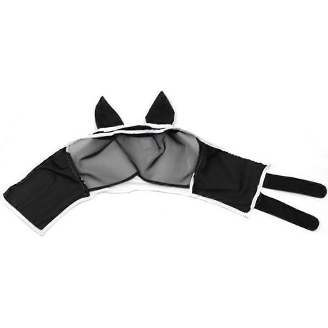 Fliegenmaske für Pferde mit Ohren, Mücken- und Insektenschutzmaske für Pferde, Ma Chao Comfort Fliegenmaske, Pferdekopfmaske, schwarz (1/5)