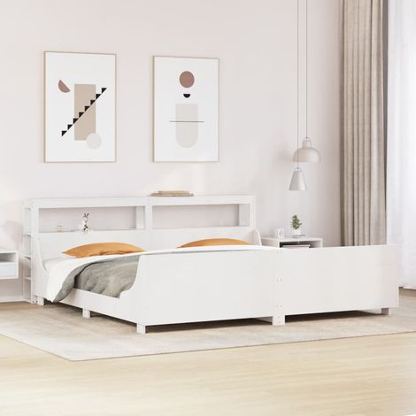 Estructura de cama sin colchón madera maciza blanca 200x200 cm vidaXL (1/5)
