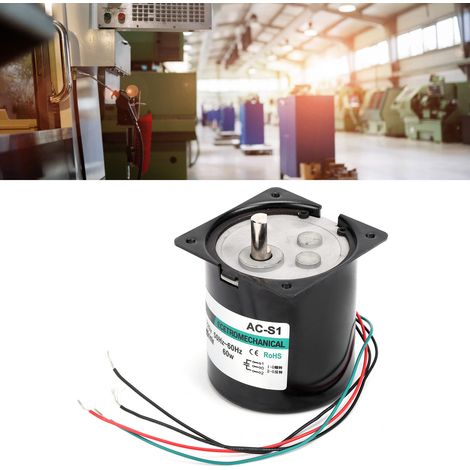 Moteur synchrone AC XD80KTYZ + Condensateur + Support 60 W à aimant permanent, bidirectionnel, à couple élevé et basse vitesse, micromoteur à arbre excentrique, 10 tr/min, 220 V AC, bidirectionnel et (1/5)