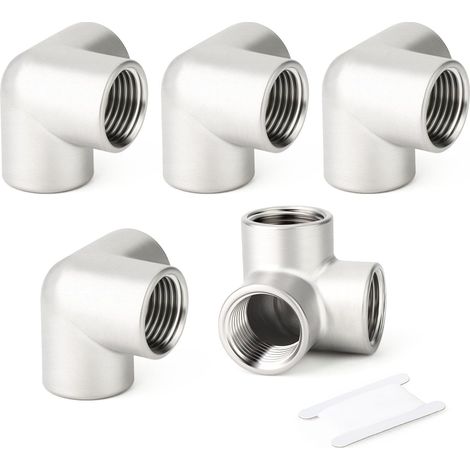 Stück 5-Wege-Rohrverschraubungen aus Edelstahl, 1" BSP Innengewinde 3-Wege-Eckverschraubungen 1/2" BSP (5 Stück) (1/5)