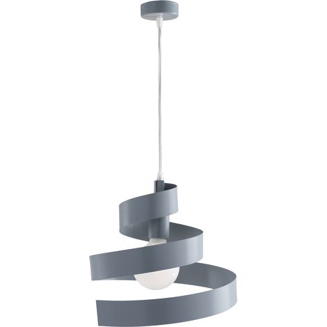Lampadario a sospensione in ferro una luce Grigio 30x h23 cm (1/3)