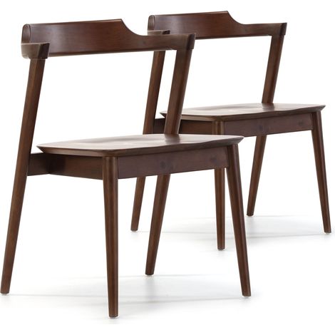 Pack 2 sedie Venus color noce, legno massello, 58 x 57,5 x 76 cm (1/5)
