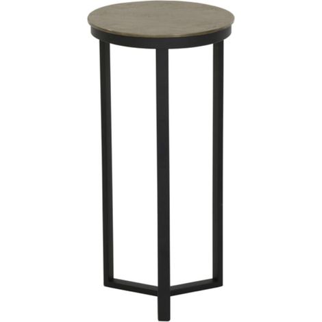Light & Living colonne Retiro noir mat avec bronze ancien brut -