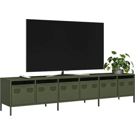 TV-Schrank Olivgrün 202x39x43,5 cm Kaltgewalzter Stahl