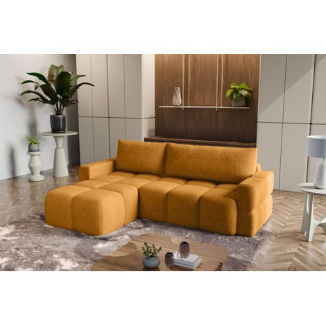 Divano angolare reversibile con funzione letto FUMO destro del produttore senape (1/5)
