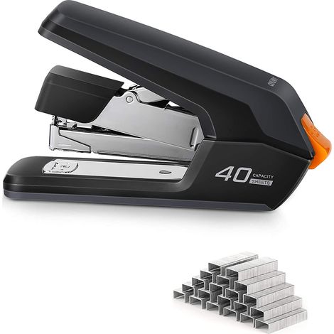 Agrafeuse De Bureau - Capacité 40 Feuilles - Action À Un Doigt - Chargement Rapide - Ergonomique - Pour Bureau Maison Classe (1/5)