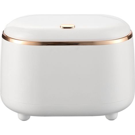 Mini Poubelle Avec Couvercle De Type Presse En Plastique Ovale Minuscule Poubelle De Comptoir De Bureau Ou Cuisine À La Maison Chambre Salle De Bain Blanc (1/5)