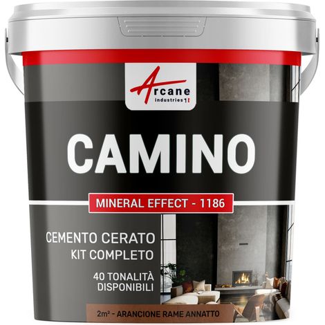 Kit microcemento camino - 2 m² (in 2 strati) Arancione Rame Annatto - ARCANE INDUSTRIES