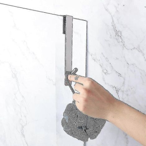 Lot de 2 crochets de douche sans perçage pour porte de douche en verre, porte-serviettes de salle de bain.