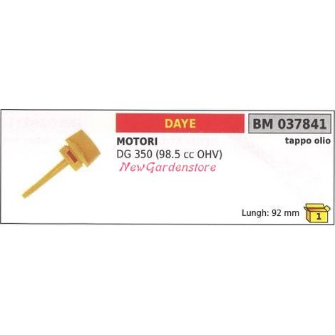 Tappo olio DAYE tagliaerba tosaerba rasaerba DG 350 98.5 cc OHV 037841