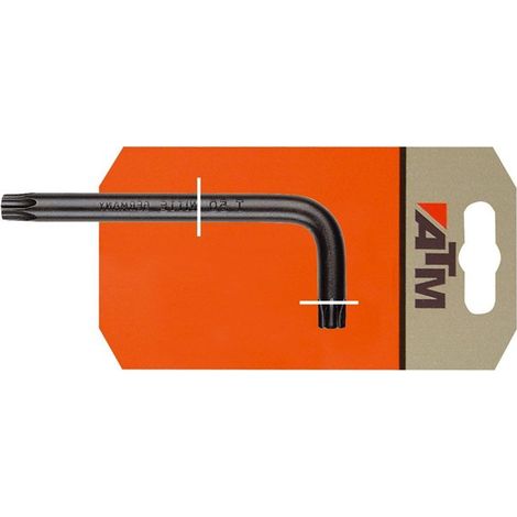 Clé Allen Torx ATM d'une longueur de 65 mm et de taille T10 en emballage blister.
